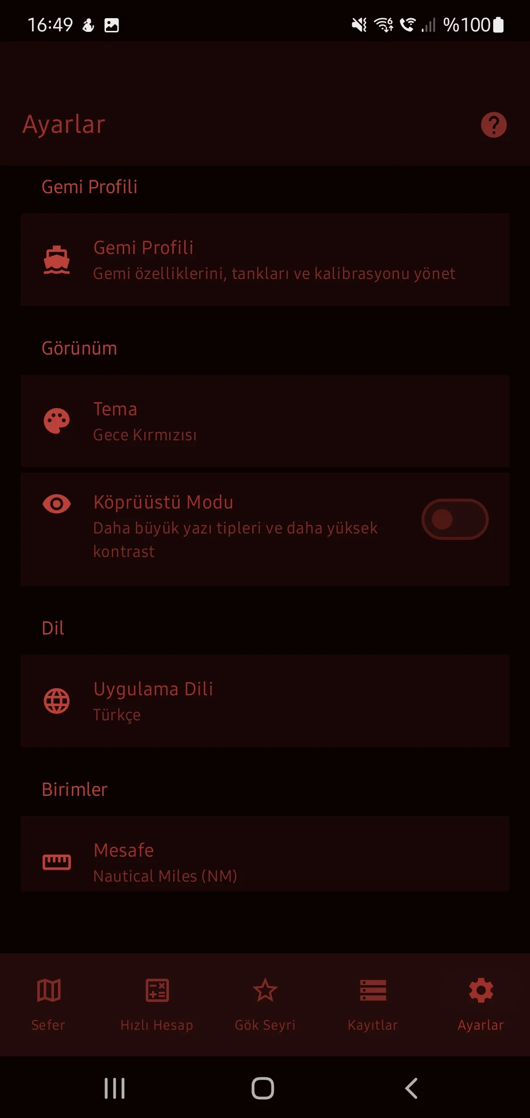 Скриншот приложения CaptainCalc - Ночная тема