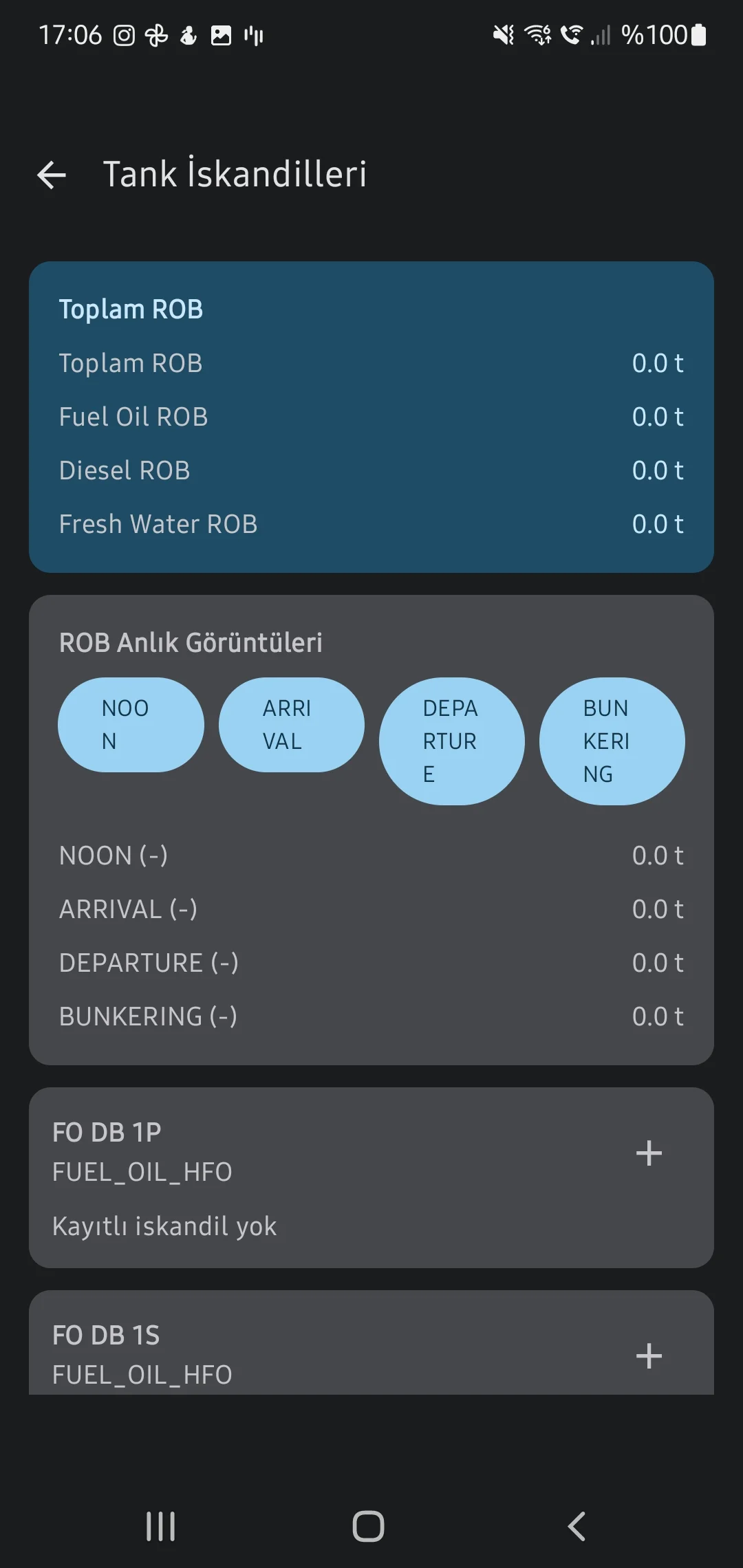 Скриншот приложения CaptainCalc - Остатки на борту (ROB)