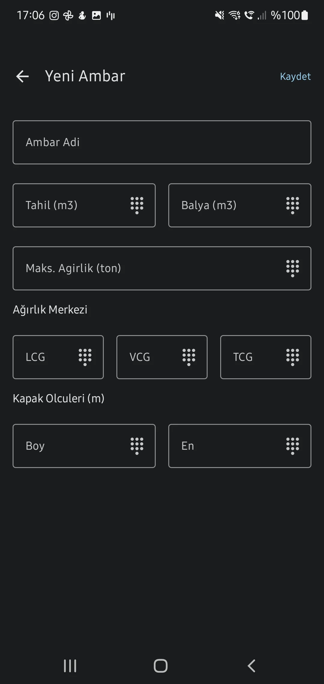 Скриншот приложения CaptainCalc - Добавить грузовой трюм