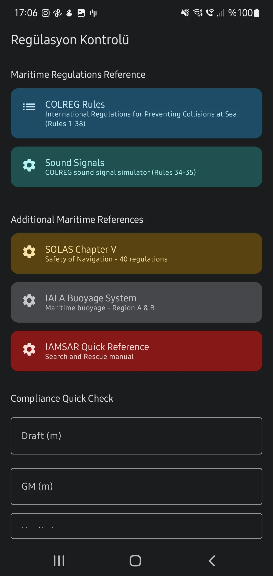 Скриншот приложения CaptainCalc - Руководства по правилам навигации