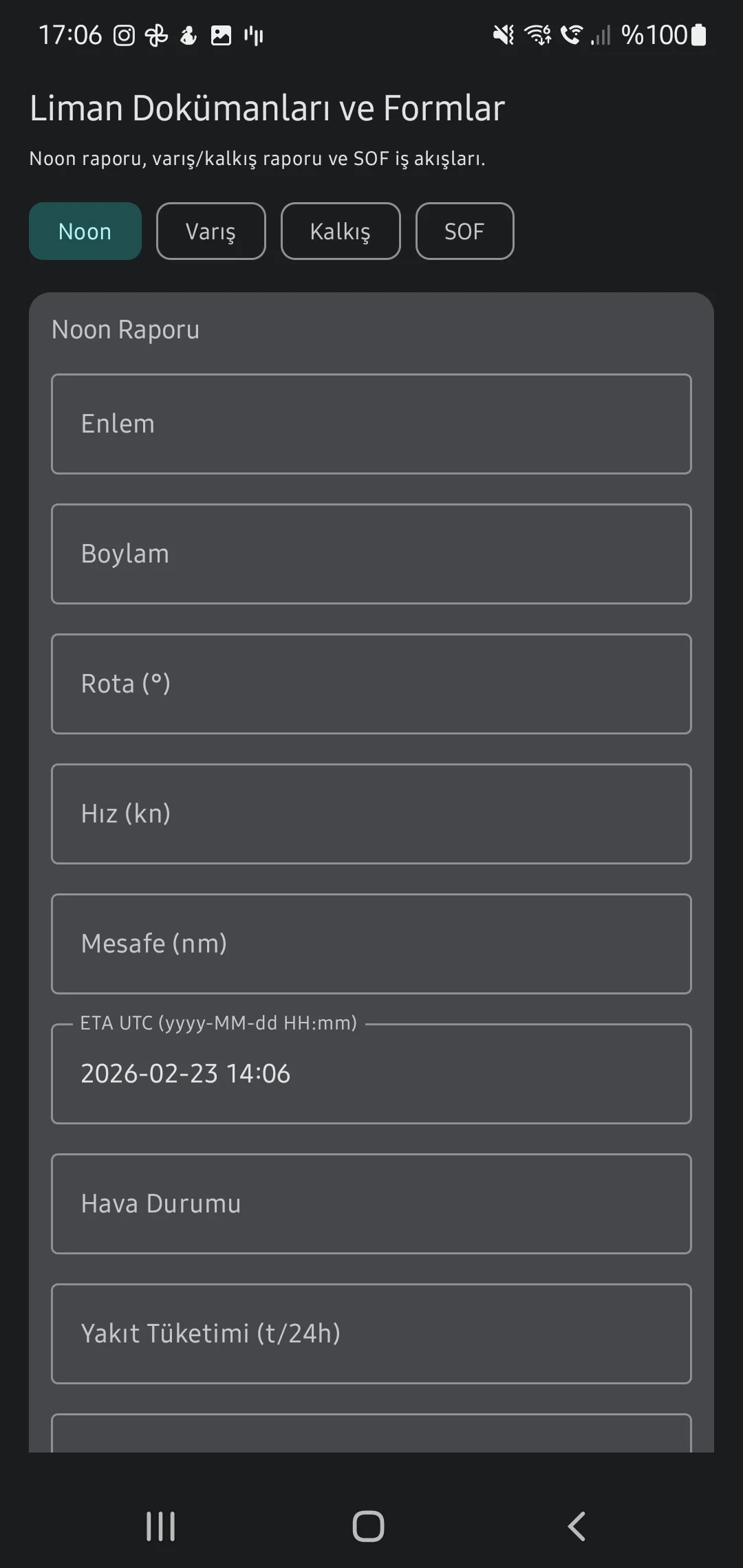 Скриншот приложения CaptainCalc - Печать полуденного отчета