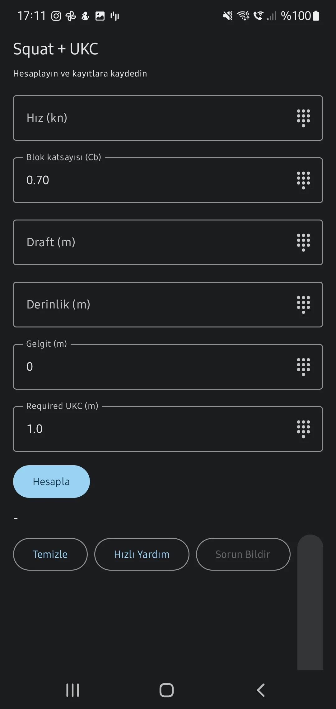 Скриншот приложения CaptainCalc - Проседание и UKC